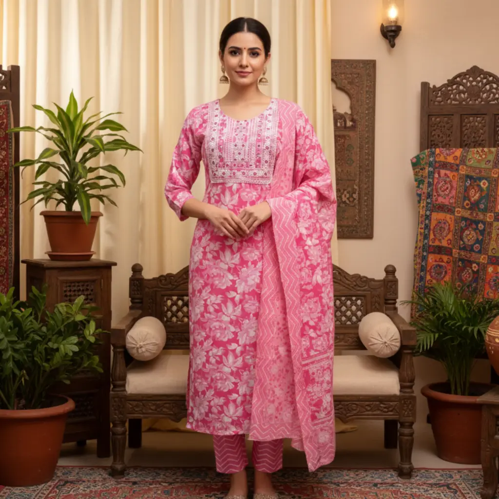 Pink Floral Suit