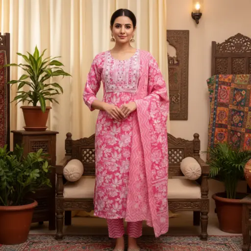 Pink Floral Suit